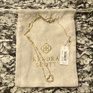 Authentic Kendra Scott Ari Heart Crystal Necklace Gold Color